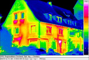 Thermografie eines Altbaus